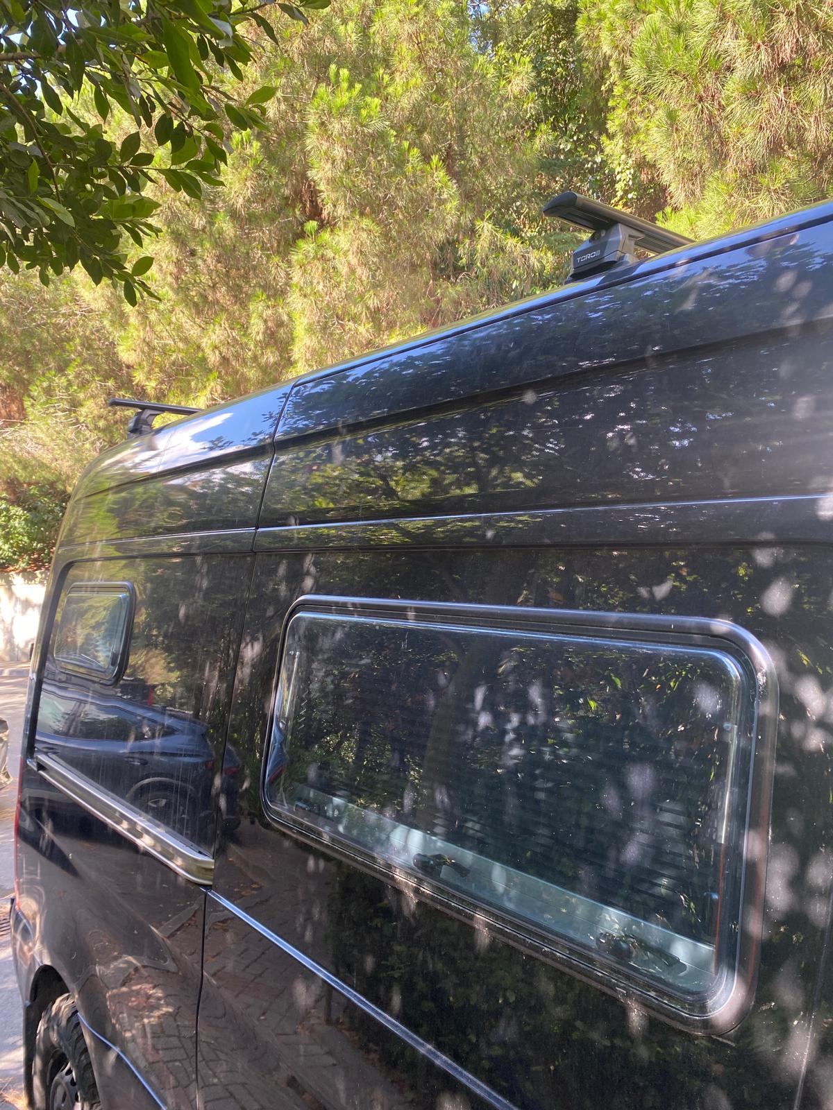H1 Ladder Roof Rack For 2018- On Sprinter Low Roof (144 WB) Roof Rack Silver H1 Ladder Roof Rack For 2018- On Sprinter Low Roof (144 WB) Roof Rack Silver